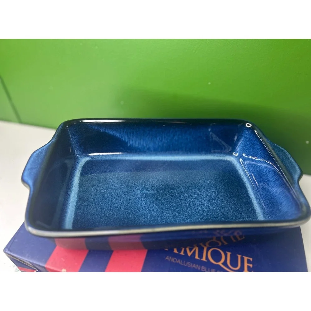 Basque Ceramique Andalusian Blue Stoneware 13 inch Rectangular Baker AB002